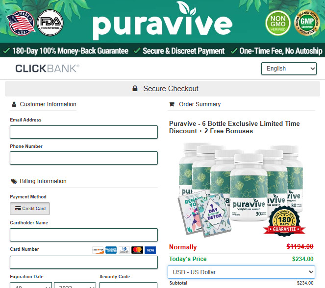 Puravive Order Form